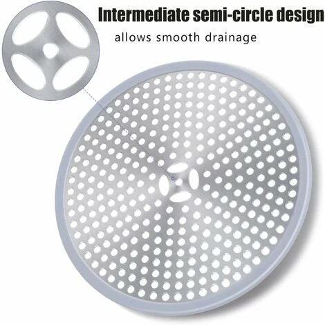 Drain De Douche, Filtre De Cheveux, Filtre Pour Bonde De Douche, Grille Douche Anti Cheveux, Couverture De Drain Filtre à Évier, Attrape-Cheveux Douche Drain - Acier Inoxydable Argent Et Silicone 1 3 Drain De Douche, Filtre De Cheveux, Filtre Pour Bonde De Douche, Grille Douche Anti Cheveux, Couverture De Drain Filtre à Évier, Attrape-Cheveux Douche Drain - Acier Inoxydable Argent Et Silicone 1 – Image 3