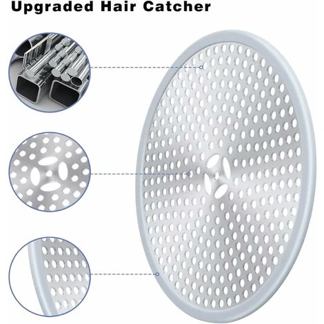 Drain De Douche, Filtre De Cheveux, Filtre Pour Bonde De Douche, Grille Douche Anti Cheveux, Couverture De Drain Filtre à Évier, Attrape-Cheveux Douche Drain - Acier Inoxydable Argent Et Silicone 1 4 Drain De Douche, Filtre De Cheveux, Filtre Pour Bonde De Douche, Grille Douche Anti Cheveux, Couverture De Drain Filtre à Évier, Attrape-Cheveux Douche Drain - Acier Inoxydable Argent Et Silicone 1 – Image 4