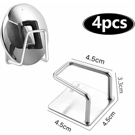 4 Pcs Porte éponge En Acier Inoxydable Support Eponge Support éponge Cuisine Auto-Adhésif,Couvercle,Support De Planche à Découper Pour L'organisation De La Cuisine(Argent) 2 4 Pcs Porte éponge En Acier Inoxydable Support Eponge Support éponge Cuisine Auto-Adhésif,Couvercle,Support De Planche à Découper Pour L'organisation De La Cuisine(Argent) – Image 2