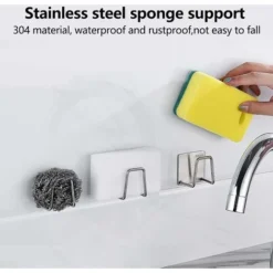 4 Pcs Porte éponge En Acier Inoxydable Support Eponge Support éponge Cuisine Auto-Adhésif,Couvercle,Support De Planche à Découper Pour L'organisation De La Cuisine(Argent) 7 4 Pcs Porte éponge En Acier Inoxydable Support Eponge Support éponge Cuisine Auto-Adhésif,Couvercle,Support De Planche à Découper Pour L'organisation De La Cuisine(Argent) -Promos Gout Cuisine Boutique 78176935 3