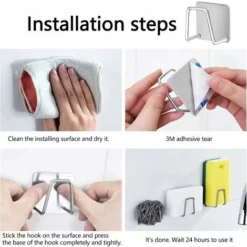 4 Pcs Porte éponge En Acier Inoxydable Support Eponge Support éponge Cuisine Auto-Adhésif,Couvercle,Support De Planche à Découper Pour L'organisation De La Cuisine(Argent) 9 4 Pcs Porte éponge En Acier Inoxydable Support Eponge Support éponge Cuisine Auto-Adhésif,Couvercle,Support De Planche à Découper Pour L'organisation De La Cuisine(Argent) -Promos Gout Cuisine Boutique 78176935 5