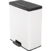CURVER Poubelle DECOBIN DUO 26+26L, 70% Recyclé, à Pédale, Pour Cuisine, Bureau, Salle De Bain, 48,6 X 28,4 X 61,5 Cm, Blanc