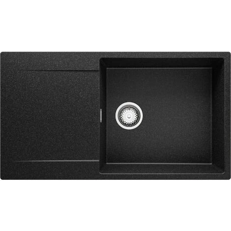Evier Cuisine En Granit Graphite, 90 X 50 Cm, Lavabo 1 Bac + Siphon Classique, Évier à Encastrer San Francisco 900 Supreme De Primagran 1 Evier Cuisine En Granit Graphite, 90 X 50 Cm, Lavabo 1 Bac + Siphon Classique, Évier à Encastrer San Francisco 900 Supreme De Primagran