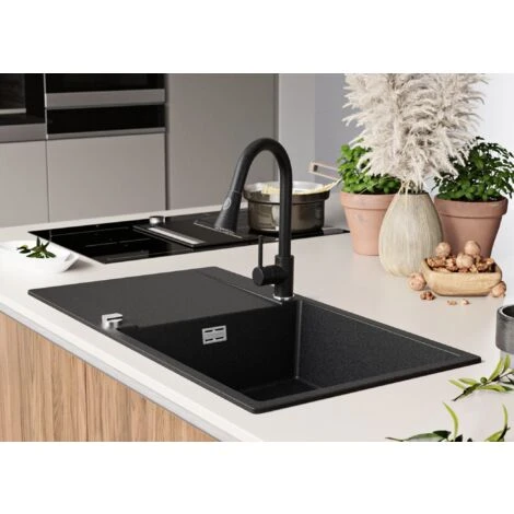 Evier Cuisine En Granit Graphite, 90 X 50 Cm, Lavabo 1 Bac + Siphon Classique, Évier à Encastrer San Francisco 900 Supreme De Primagran 3 Evier Cuisine En Granit Graphite, 90 X 50 Cm, Lavabo 1 Bac + Siphon Classique, Évier à Encastrer San Francisco 900 Supreme De Primagran – Image 3