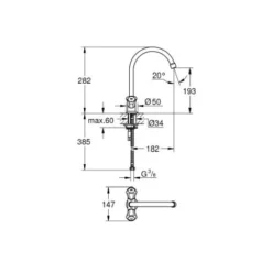 Mélangeur Évier COSTA L Monotrou - GROHE - 31829-001 -Promos Gout Cuisine Boutique 78758565 3
