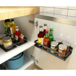 Étagère à épices De Cuisine, étagère à épices Murale 2 Pièces, étagère à épices Peu Encombrante, 50 12 5,5 Cm, Noir -Promos Gout Cuisine Boutique 78947341 3