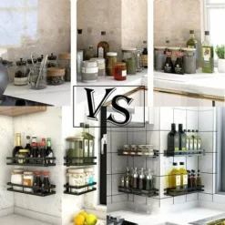 Étagère à épices De Cuisine, étagère à épices Murale 2 Pièces, étagère à épices Peu Encombrante, 50 12 5,5 Cm, Noir -Promos Gout Cuisine Boutique 78947341 5