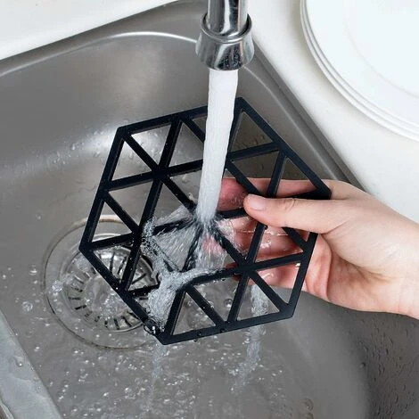 Dessous De Plat Maniques Cuisine Tapis Silicone Protege Poele De Casserole (noir),,Lot De 3 2 Dessous De Plat Maniques Cuisine Tapis Silicone Protege Poele De Casserole (noir),,Lot De 3 – Image 2