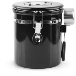 Boîte à Café Pour Café Moulu Avec Fenêtre Transparente, Suivi De Date, Cuillère, Récipient De Stockage Hermétique Pour Aliments De Cuisine En Acier Inoxydable 304 Pour Grains De Café Ou Marc, Thé, Suc