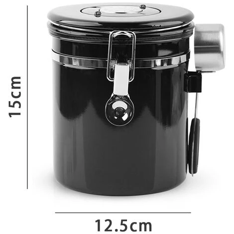 Boîte à Café Pour Café Moulu Avec Fenêtre Transparente, Suivi De Date, Cuillère, Récipient De Stockage Hermétique Pour Aliments De Cuisine En Acier Inoxydable 304 Pour Grains De Café Ou Marc, Thé, Suc 2 Boîte à Café Pour Café Moulu Avec Fenêtre Transparente, Suivi De Date, Cuillère, Récipient De Stockage Hermétique Pour Aliments De Cuisine En Acier Inoxydable 304 Pour Grains De Café Ou Marc, Thé, Suc – Image 2