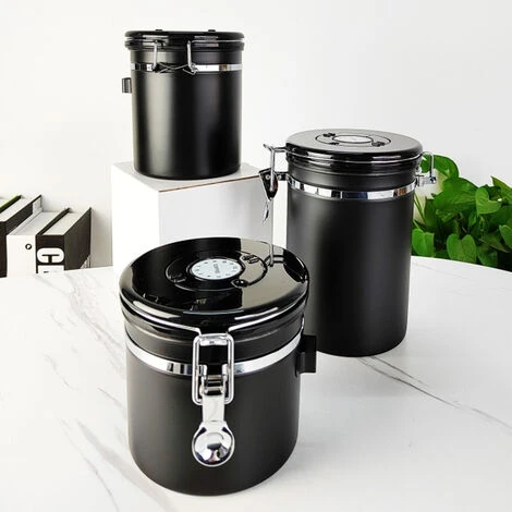 Boîte à Café Pour Café Moulu Avec Fenêtre Transparente, Suivi De Date, Cuillère, Récipient De Stockage Hermétique Pour Aliments De Cuisine En Acier Inoxydable 304 Pour Grains De Café Ou Marc, Thé, Suc 5 Boîte à Café Pour Café Moulu Avec Fenêtre Transparente, Suivi De Date, Cuillère, Récipient De Stockage Hermétique Pour Aliments De Cuisine En Acier Inoxydable 304 Pour Grains De Café Ou Marc, Thé, Suc – Image 5