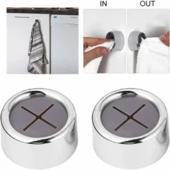 Accroche Torchon,3 Pièces Crochets De Serviette Auto-adhésifs,Crochets Ronds Auto-adhésifs Pour Salle De Bain,Cuisine Et Maison,Aucun Perçage Requis -Promos Gout Cuisine Boutique 80170360 3