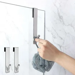 Stianless Steel Shower Door Hooks Punch Free Frameless Over Door Hooks Towel Hooks 7 Stianless Steel Shower Door Hooks Punch Free Frameless Over Door Hooks Towel Hooks -Promos Gout Cuisine Boutique 80387262 3