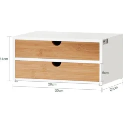 Boîte De Rangement à 2 Tiroirs Porte-Capsules Nespresso Distributeur Boîte à Capsules De Café L30xP20xH14cm SoBuy® FRG180-WN -Promos Gout Cuisine Boutique 8039389 3