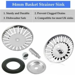 Lot De 2 Bouchons De Crépine D'évier, 84 Mm De Remplacement Du Bouchon De Vidange D'évier, Bouchon De Filtre D'évier En Acier Inoxydable Pour Cuisine Ou Baignoire, Douche, Plateau De Lavabo 8 Lot De 2 Bouchons De Crépine D'évier, 84 Mm De Remplacement Du Bouchon De Vidange D'évier, Bouchon De Filtre D'évier En Acier Inoxydable Pour Cuisine Ou Baignoire, Douche, Plateau De Lavabo -Promos Gout Cuisine Boutique 81039074 4