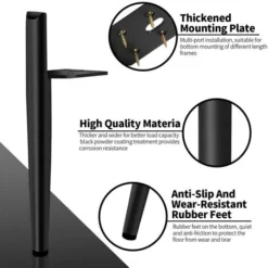 Pieds De Meuble Pieds De Table En Métal Fer Pieds De Meuble Pieds D'armoire Pieds De Socle-Noir Mat-13cm -Promos Gout Cuisine Boutique 81064019 3