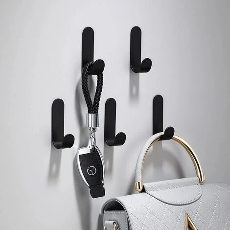 Crochet En Tissu Cintre Noir Crochet Mural Sans Clou Clé Manteau Sac Chapeau Cintre Aluminium Robe Crochet Maison Salle De Bain 5 Pièces 4 Crochet En Tissu Cintre Noir Crochet Mural Sans Clou Clé Manteau Sac Chapeau Cintre Aluminium Robe Crochet Maison Salle De Bain 5 Pièces – Image 4