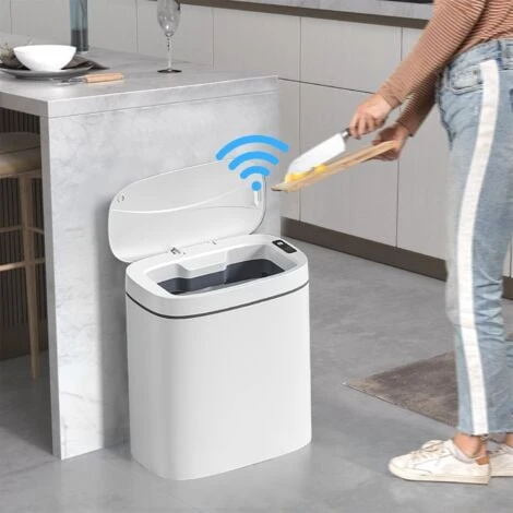 Poubelle Intelligente, SDLOGAL 14L Poubelle Automatique Avec Détecteur D'odeurs, Couvercle De Poubelle Sans Contact Pour La Salle De Bain, La Chambre, La Cuisine Et Le Bureau - Blanc 1 Poubelle Intelligente, SDLOGAL 14L Poubelle Automatique Avec Détecteur D'odeurs, Couvercle De Poubelle Sans Contact Pour La Salle De Bain, La Chambre, La Cuisine Et Le Bureau - Blanc