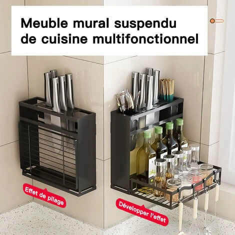 Étagère à Épices à 2 Niveaux En Acier Inoxydable, SDLOGAL, Étagère De Cuisine Pliable, Porte-épices, Organisateur Avec Porte-ustensiles Pour Rangement De Cuisine 2 Étagère à Épices à 2 Niveaux En Acier Inoxydable, SDLOGAL, Étagère De Cuisine Pliable, Porte-épices, Organisateur Avec Porte-ustensiles Pour Rangement De Cuisine – Image 2