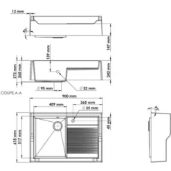 CAREA - Timbre D'office 1 Bac Qualité Granit - Couleur - Sable Moucheté 5 CAREA - Timbre D'office 1 Bac Qualité Granit - Couleur - Sable Moucheté -Promos Gout Cuisine Boutique 81653672 3