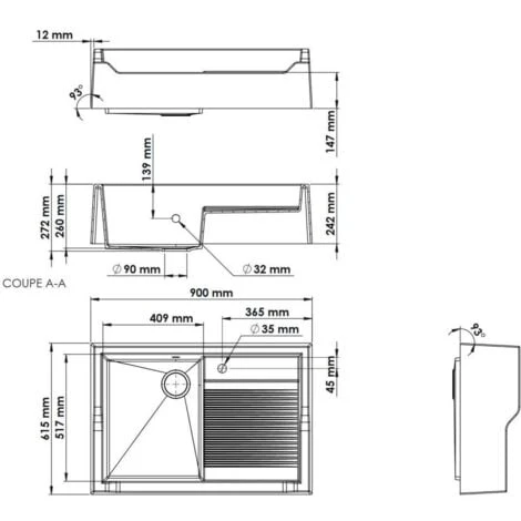 CAREA - Timbre D'office 1 Bac Qualité Granit - Couleur - Sable Moucheté 3 CAREA - Timbre D'office 1 Bac Qualité Granit - Couleur - Sable Moucheté – Image 3