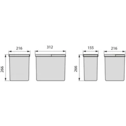 Poubelles Pour Tiroir De Cuisine Recycle, Hauteur 266 -Promos Gout Cuisine Boutique 81948859 3