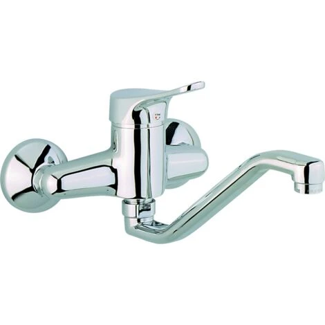 Mitigeur D’évier Mural Avec Tube Orientable Huber Kitchen FU70043021 Chromé 1 Mitigeur D’évier Mural Avec Tube Orientable Huber Kitchen FU70043021 Chromé