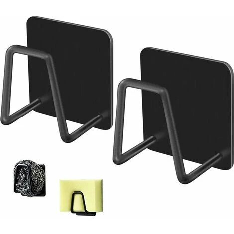 Porte-eponge Pour Panier D'evier De Cuisine, Porte-eponge A Vaisselle En Acier Inoxydable SUS304 Auto-adhesif Resistant A La Rouille (noir) 1 Porte-eponge Pour Panier D'evier De Cuisine, Porte-eponge A Vaisselle En Acier Inoxydable SUS304 Auto-adhesif Resistant A La Rouille (noir)