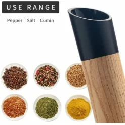 Ensemble De Moulins A Sel Et A Poivre Avec Des Salieres Et Poivrieres Hautes Noires Et Blanches Avec Grossierete Reglable,Cadeau Parfait Pour Salieres Et Poivrieres -Promos Gout Cuisine Boutique 83647286 3