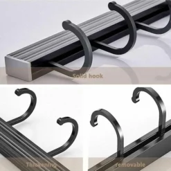 Porte Ustensiles Cuisine,Support À Ustensiles Mural Aluminium Barre Ustensiles Cuisine Mural Barre De Casserole Mural Support Ustensiles Cuisine Avec 4 Crochets (Noir) 7 Porte Ustensiles Cuisine,Support À Ustensiles Mural Aluminium Barre Ustensiles Cuisine Mural Barre De Casserole Mural Support Ustensiles Cuisine Avec 4 Crochets (Noir) -Promos Gout Cuisine Boutique 83691578 3