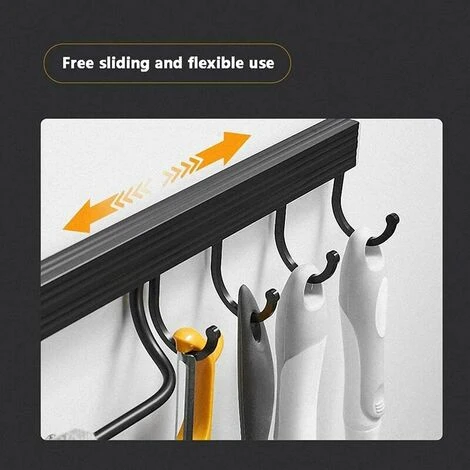 Porte Ustensiles Cuisine,Support À Ustensiles Mural Aluminium Barre Ustensiles Cuisine Mural Barre De Casserole Mural Support Ustensiles Cuisine Avec 4 Crochets (Noir) 5 Porte Ustensiles Cuisine,Support À Ustensiles Mural Aluminium Barre Ustensiles Cuisine Mural Barre De Casserole Mural Support Ustensiles Cuisine Avec 4 Crochets (Noir) – Image 5