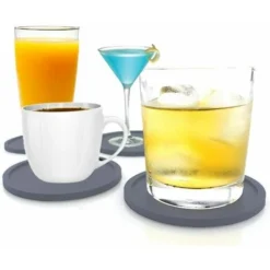 Dessous De Verre 6 Pièces Silicone Antidérapant Lavable Maison Extérieur Gris -Promos Gout Cuisine Boutique 83691854 3