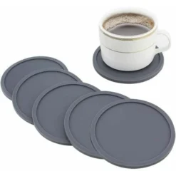 Dessous De Verre 6 Pièces Silicone Antidérapant Lavable Maison Extérieur Gris -Promos Gout Cuisine Boutique 83691854 4