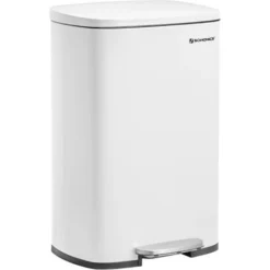 Poubelle De Cuisine 50L à Pédale, Avec Seau Intérieur En Plastique, Couvercle, Fermeture Douce, Anti-odeur, Blanc par SONGMICS LTB101W01