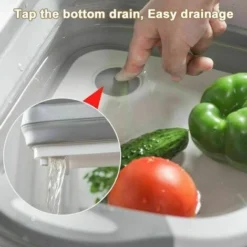 Planche à Découper 3-en- évier Pliable Bol Pliable Panier De Rangement Panier De Camping Portable Cuisine Planche égouttoir Bol évier Multifonction Dans La Cuisine Du Camping-car -Promos Gout Cuisine Boutique 83753606 4