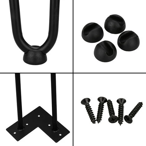 SWANEW Pieds De Table Pieds De Table En épingle à Cheveux 20 Cm, Pieds De Meubles En Métal Massif à 2 Tiges Pour Bricolage, Bureau à Domicile, Restaurant, Bureau, Table De Chevet, Lot De 4 3 SWANEW Pieds De Table Pieds De Table En épingle à Cheveux 20 Cm, Pieds De Meubles En Métal Massif à 2 Tiges Pour Bricolage, Bureau à Domicile, Restaurant, Bureau, Table De Chevet, Lot De 4 – Image 3