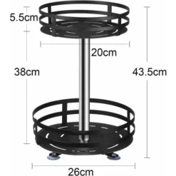 Etagère à épice LITZEE Porte-Épices Tournable 2 Niveaux Étagère À Épices Rotatif En Acier Inox Plateau Tournant Placard Cuisine 360Ḟ Organiseurs De Placards Hauteur Réglable -Rond 9 Etagère à épice LITZEE Porte-Épices Tournable 2 Niveaux Étagère À Épices Rotatif En Acier Inox Plateau Tournant Placard Cuisine 360Ḟ Organiseurs De Placards Hauteur Réglable -Rond -Promos Gout Cuisine Boutique 85334321 5
