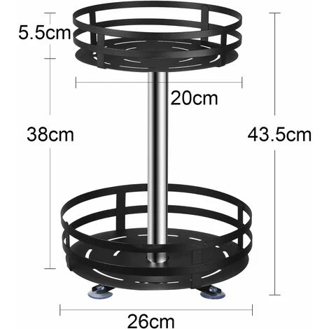 Etagère à épice LITZEE Porte-Épices Tournable 2 Niveaux Étagère À Épices Rotatif En Acier Inox Plateau Tournant Placard Cuisine 360Ḟ Organiseurs De Placards Hauteur Réglable -Rond 5 Etagère à épice LITZEE Porte-Épices Tournable 2 Niveaux Étagère À Épices Rotatif En Acier Inox Plateau Tournant Placard Cuisine 360Ḟ Organiseurs De Placards Hauteur Réglable -Rond – Image 5
