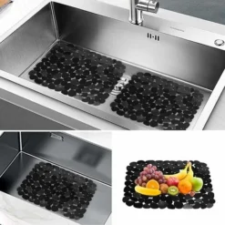 Tapis D'évier De Cuisine, 2 Tapis De Protection D'évier Réglables, Tapis D'évier En Acier Inoxydable Noir, Tapis De Séchage De Vaisselle Pour Comptoir De Cuisine De Salle De Bain, 15,8 X 12 Pouces (1) 9 Tapis D'évier De Cuisine, 2 Tapis De Protection D'évier Réglables, Tapis D'évier En Acier Inoxydable Noir, Tapis De Séchage De Vaisselle Pour Comptoir De Cuisine De Salle De Bain, 15,8 X 12 Pouces (1) -Promos Gout Cuisine Boutique 85507121 5