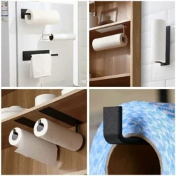 Support Auto-adhésif Pour Essuie-tout - à Coller Au Mur Ou Sous L’armoire / évier / Réfrigérateur - Pour Salle De Bain Et Cuisine 8 Support Auto-adhésif Pour Essuie-tout - à Coller Au Mur Ou Sous L’armoire / évier / Réfrigérateur - Pour Salle De Bain Et Cuisine -Promos Gout Cuisine Boutique 85562563 4