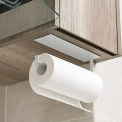 Porte Essuie Tout Auto-Adhésif Supports Pour Papier Essuie-Tout En Support Essuie Tout Dérouleur Essuie Tout Porte Rouleau De Cuisine Mural Pour Armoire De Cuisine Ou Salle De Bain