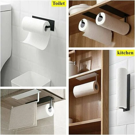 Porte Essuie Tout Auto-Adhésif Supports Pour Papier Essuie-Tout En Support Essuie Tout Dérouleur Essuie Tout Porte Rouleau De Cuisine Mural Pour Armoire De Cuisine Ou Salle De Bain 2 Porte Essuie Tout Auto-Adhésif Supports Pour Papier Essuie-Tout En Support Essuie Tout Dérouleur Essuie Tout Porte Rouleau De Cuisine Mural Pour Armoire De Cuisine Ou Salle De Bain – Image 2