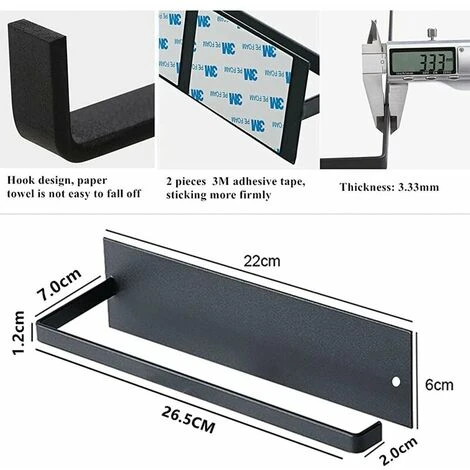 Porte Essuie Tout Auto-Adhésif Supports Pour Papier Essuie-Tout En Support Essuie Tout Dérouleur Essuie Tout Porte Rouleau De Cuisine Mural Pour Armoire De Cuisine Ou Salle De Bain 4 Porte Essuie Tout Auto-Adhésif Supports Pour Papier Essuie-Tout En Support Essuie Tout Dérouleur Essuie Tout Porte Rouleau De Cuisine Mural Pour Armoire De Cuisine Ou Salle De Bain – Image 4