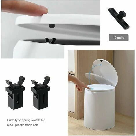 10 Paires Serrure De Loquet De Poubelle à Couvercle Tactile En Plastique Rechange Compatible Avec Brabantia 3 à 50 Litres 3 10 Paires Serrure De Loquet De Poubelle à Couvercle Tactile En Plastique Rechange Compatible Avec Brabantia 3 à 50 Litres – Image 3