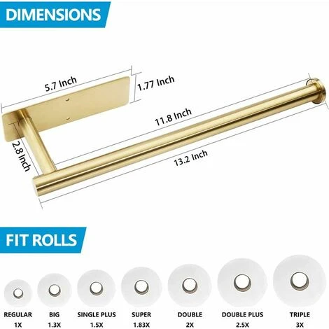 Porte Essuie Tout Auto-adhésif, Porte Sopalin Porte Rouleau Papier Cuisine Acier Inoxydable Doré, Supports Pour Papier Essuie-Tout Mural 4 Porte Essuie Tout Auto-adhésif, Porte Sopalin Porte Rouleau Papier Cuisine Acier Inoxydable Doré, Supports Pour Papier Essuie-Tout Mural – Image 4
