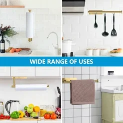 Porte Essuie Tout Auto-adhésif, Porte Sopalin Porte Rouleau Papier Cuisine Acier Inoxydable Doré, Supports Pour Papier Essuie-Tout Mural 9 Porte Essuie Tout Auto-adhésif, Porte Sopalin Porte Rouleau Papier Cuisine Acier Inoxydable Doré, Supports Pour Papier Essuie-Tout Mural -Promos Gout Cuisine Boutique 85800616 5