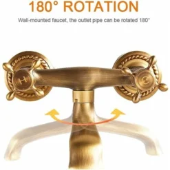Robinet Mural En Cuivre Vintage Robinet De Cuisine Antique Pivotant à 180 ° Évier Mural Avec Robinet D'évier En Laiton Chaud Et Froid 7 Robinet Mural En Cuivre Vintage Robinet De Cuisine Antique Pivotant à 180 ° Évier Mural Avec Robinet D'évier En Laiton Chaud Et Froid -Promos Gout Cuisine Boutique 85947808 3