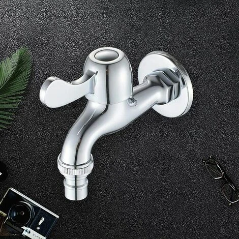 Robinets Laveuse Eau Froide (1/2''), Robinet Extérieur/Jardin, Laiton/Chrome 2 Robinets Laveuse Eau Froide (1/2''), Robinet Extérieur/Jardin, Laiton/Chrome – Image 2