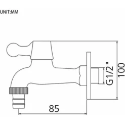 Robinets Laveuse Eau Froide (1/2''), Robinet Extérieur/Jardin, Laiton/Chrome 7 Robinets Laveuse Eau Froide (1/2''), Robinet Extérieur/Jardin, Laiton/Chrome -Promos Gout Cuisine Boutique 86027964 3