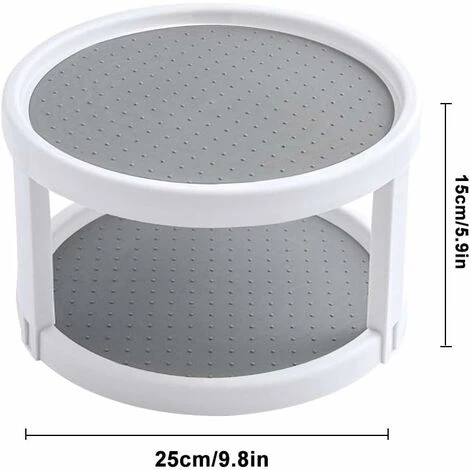 RHAFAYRE Plateau Tournant Epices, Placard Étagère à Épices, 2 étages Porte Épice Rotative Étagère à Épice Support De Stockage, Pour Cuisine, Réfrigérateur, Congélateur, Armoire Et Comptoirs, épices 5 RHAFAYRE Plateau Tournant Epices, Placard Étagère à Épices, 2 étages Porte Épice Rotative Étagère à Épice Support De Stockage, Pour Cuisine, Réfrigérateur, Congélateur, Armoire Et Comptoirs, épices – Image 5